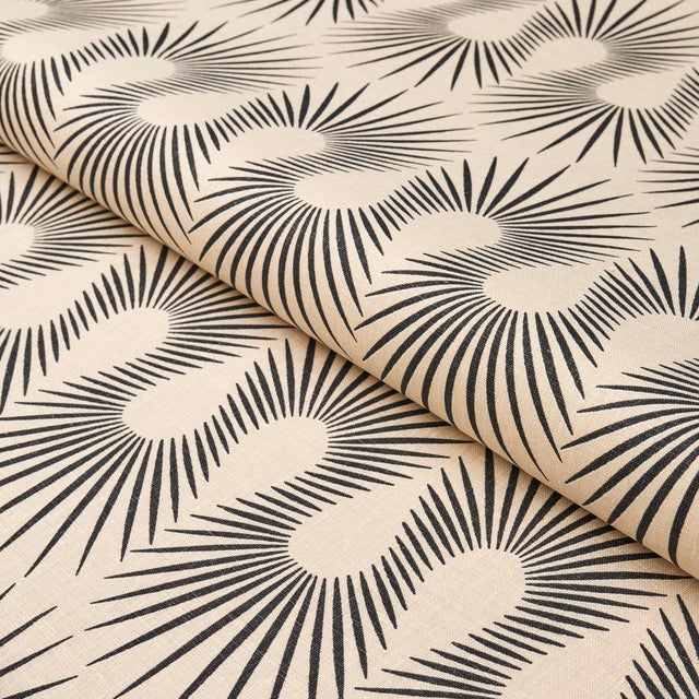 Schumacher Schumacher x Neisha Crosland Hedgehog Fabric in Putty Black For Sale - Image 4 of 4