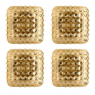 Square Shaped Bubble Glass Wall Lights by Glashütte for Limburg, 1970s, Set of 2 For Sale