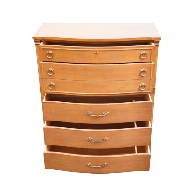 Late 20th Century Bassett Furniture Centura Collection Solid Cherry Traditional Neoclassical 38" Chest of Drawers 9-4132 For Sale - Image 5 of 14
