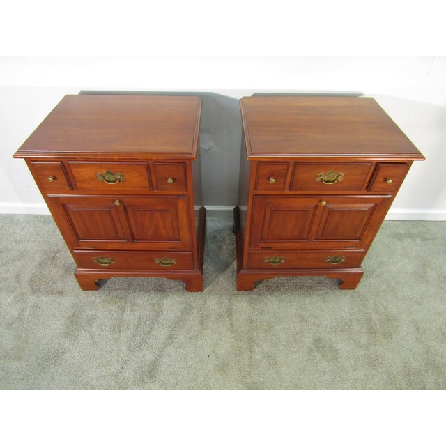 Henkel Harris Henkel Harris Solid Cherry Pair of Nightstands For Sale - Image 4 of 15