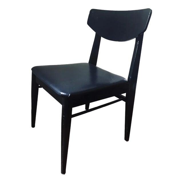 1960s Vintage Black Lacquered Danish Modern Chair For Sale
