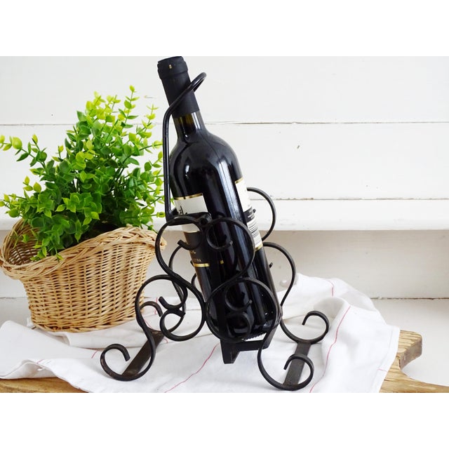 1960s Wrought Iron Wine Bottle Holder, Bottle Rack For Sale - Image 4 of 10