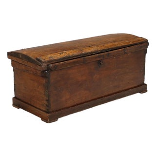 Antique Poplar Chest with Painted Interior, Italy, 18th Century For Sale