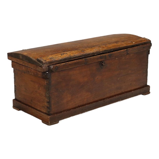 Antique Poplar Chest with Painted Interior, Italy, 18th Century For Sale