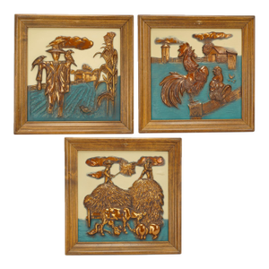Three 1960's Farm 3d Wall Art Ideal Originals California