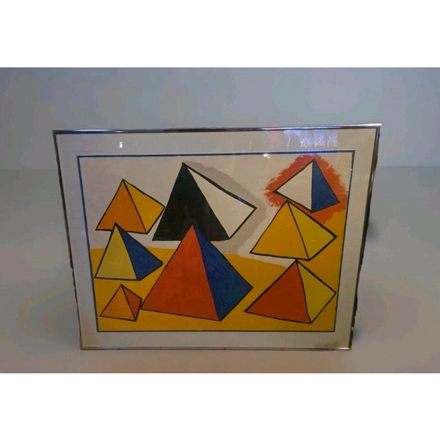 Alexander Calder Original Lithograph Signed Numbered Edition Framed #80/100 MCM This artwork is "Homage to Euclid...