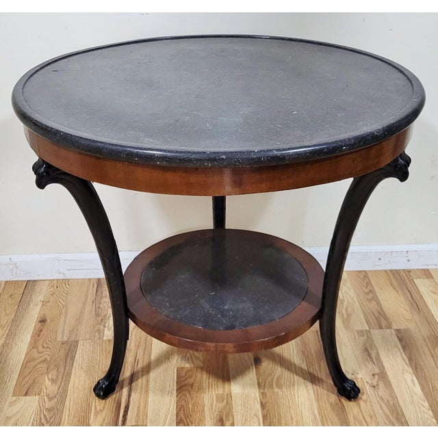 French Early 19th C French Empire "Aux Griffons" Directoire Marble Top Center Table For Sale - Image 3 of 14