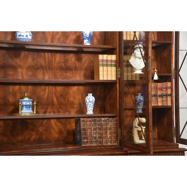 Brown George III Mahogany Breakfront Library Bookcase, 1890s For Sale - Image 8 of 18
