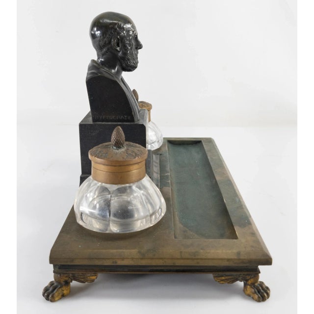 Susse Freres French Bronze Inkwell Desk Set by Susse Freres For Sale - Image 4 of 13