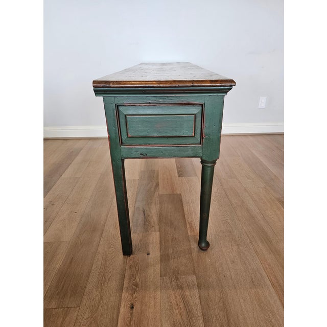 Rustic Antique British Farmhouse Green Painted Pine Kitchen Dresser ...