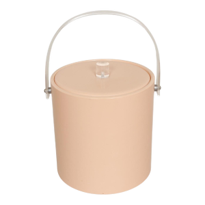 Mid Century Ice Bucket in Blush With Lucite Handle