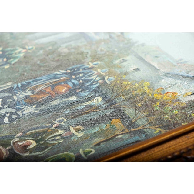 Vintage European Street Scene Original Oil Painting Signed J. Turner For Sale - Image 9 of 18