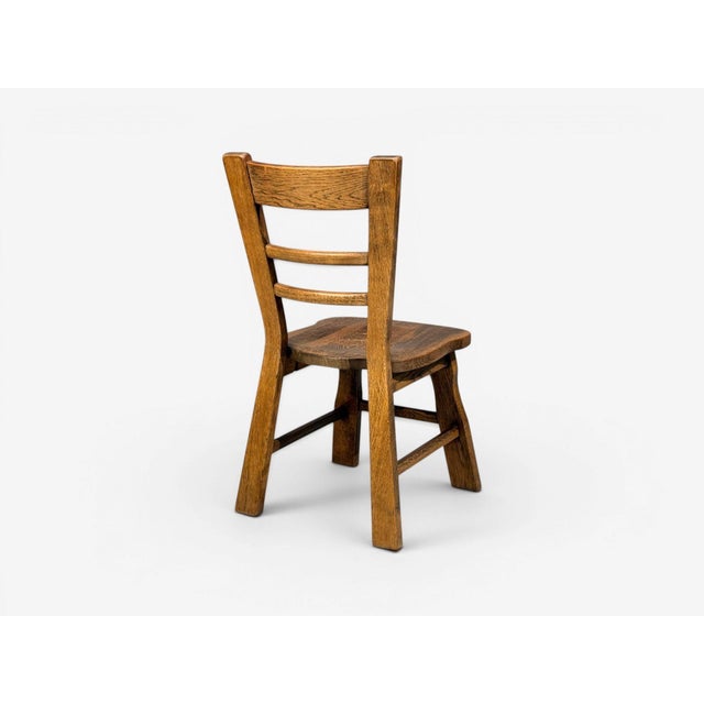 Belgian Modern, Six Brutalist Dining Chairs, Oak, Belgium, 1970s For Sale - Image 12 of 13