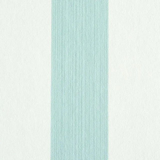 Transitional Schumacher Edwin Stripe Medium Wallpaper in Mineral For Sale - Image 3 of 3