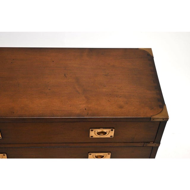 Wood Military Campaign Style Chest of Drawers, 1930s For Sale - Image 7 of 10