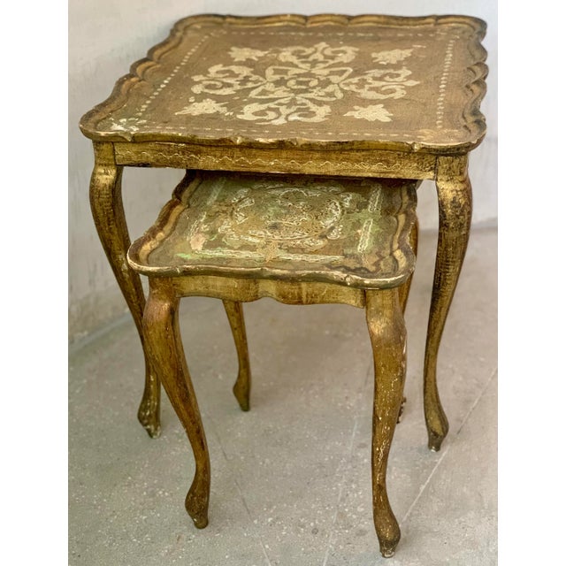 Vintage Mid-Century Italian Neoclassical Florentine Table, Gilt-Wood Square For Sale - Image 12 of 12