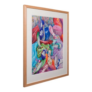 1990's Vintage Fashion Watercolour For Sale