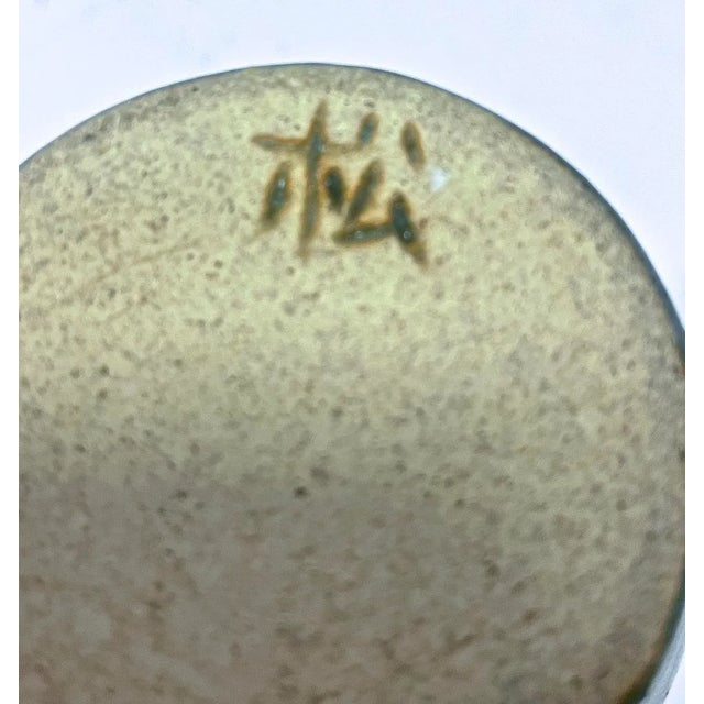 Vintage Japanese Art Nouveau Style Green Vase For Sale - Image 4 of 4