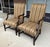 Neoclassical Pair of Ethan Allen High Back Arm Chairs With Striped Upholstery For Sale - Image 3 of 16