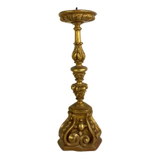 18th Century Louis XVI Wooden Altar Candlestick For Sale