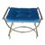 1960s Vintage Mid Century Blue Tufted/ Gold Metal Frame Vanity Bench by Kock Original Style For Sale