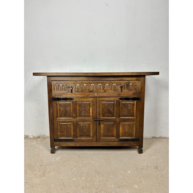 Vintage Rustic Cabinet Chest with One Drawer, 1940s For Sale - Image 4 of 11