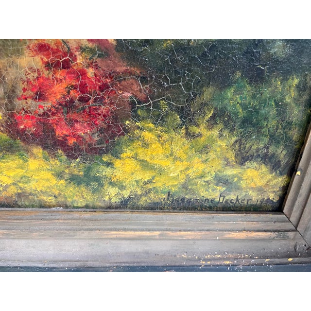 Jasmine Decker 1953 Hudson Valley Landscape Oil on Board Painting For Sale - Image 11 of 11