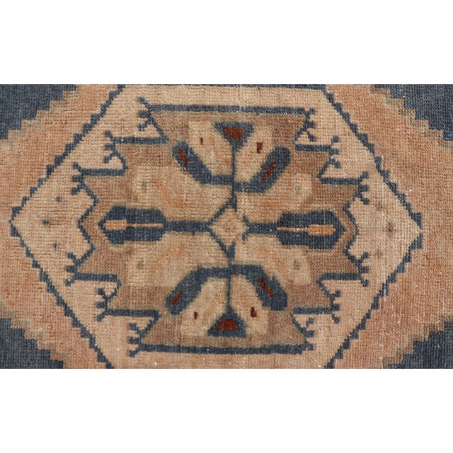 Textile Vintage Turkish Oushak Rug With All-Over Sub-Geometric Medallion Design For Sale - Image 7 of 8