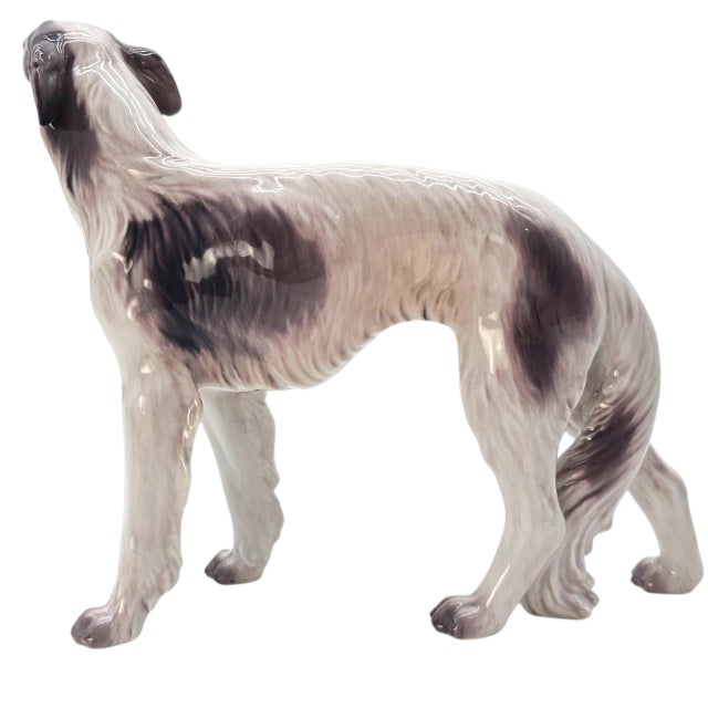 Mid-20th Century Dahl Jensen Danish Porcelain Borzoi Russian Wolfhound Dog Figurine Model 1137 9.5" For Sale - Image 4 of 9