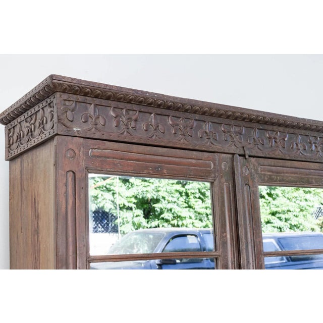 19th Century 19th Century Indo-Portuguese Teak Tall Cabinet For Sale - Image 5 of 12