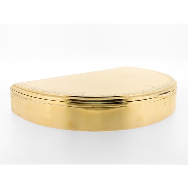 Gold Antique Gorham Art Deco Gilt Sterling Silver Half Round Dresser or Jewelry Box For Sale - Image 8 of 15