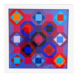 Original Victor Vasarely "Oc-Ta" Op Art Screenprint, Framed