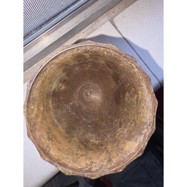 Vintage 9" Hosley Classic Collection Lidded Urn| Patinated Brass Finish|Fluted Metal Ginger Jar For Sale In Miami - Image 6 of 6