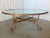 1980s Late 20th Century Hollywood Regency Gilt Wrought Iron Glass Top Oval Cocktail Table For Sale - Image 5 of 16
