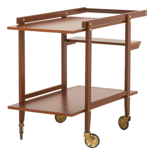 Vintage Brass and Teak Bar Cart, 1960s
