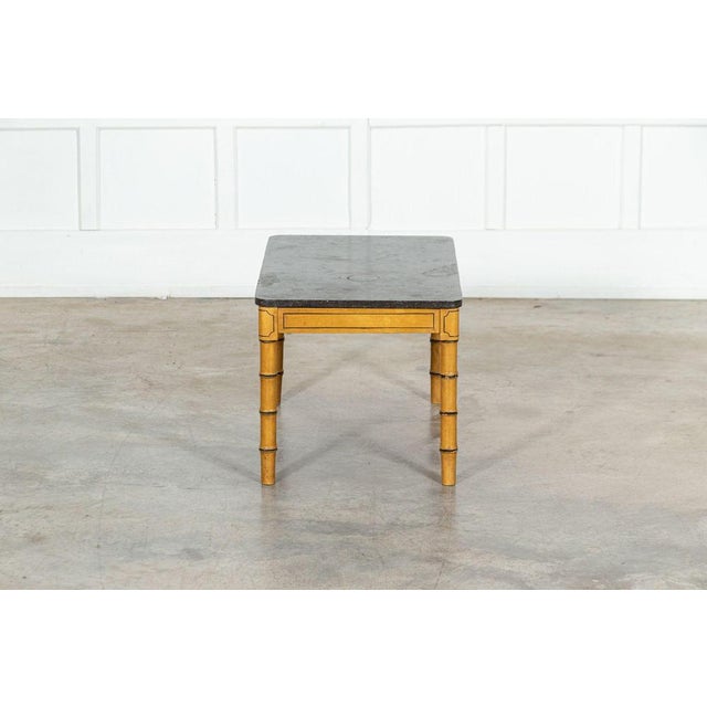19th Century English Faux Bamboo, Marble & Painted Beech Coffee Table, 1850s For Sale - Image 16 of 17
