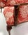 French Antique French Carved Mahogany Wing Chairs in Schumacher Fabric, Pair For Sale - Image 3 of 4