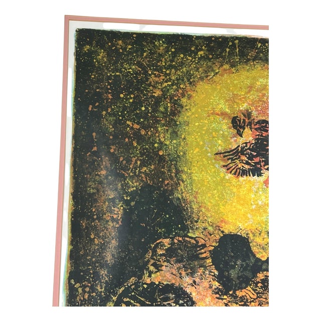 Printmaking Materials Vintage Hoi Lebadang Large Abstract Lithograph Pencil Signed For Sale - Image 7 of 9