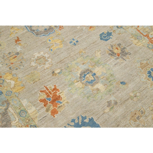 Textile Apadana's Contemporary Light Brown Sultanabad Wool Rug With Allover Design For Sale - Image 7 of 10