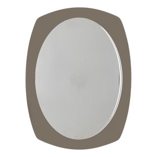 Vintage Wall Mirror in Grey Smoked Glass from Veca, 1970s For Sale