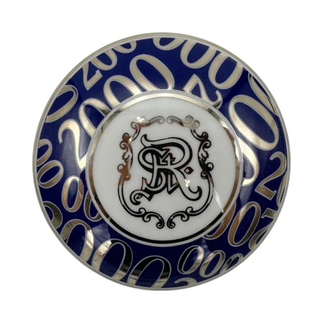 Blue Vintage St. Regis Hotel Tiffany & Co. Millennium Porcelain Covered Trinket Dish Box For Sale - Image 8 of 12