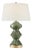 Chapman & Myers by Visual Comfort Signature Weller Zig-Zag Table Lamp in Shellish Kiwi with Linen Shade For Sale