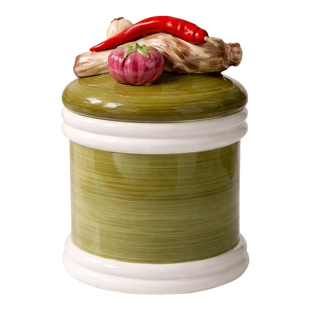 Vintage Jarden Harvest Limited Edition Hand-Painted Ceramic Cookie Jar for Saks Fifth Avenue, 55/1325 For Sale