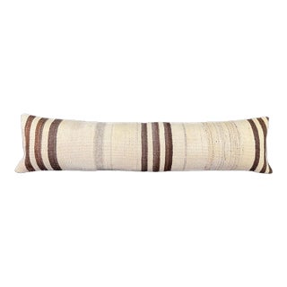 Turkish Hemp Pillow Cushion Natural Beige Brown Cushion Cover 12x46 For Sale