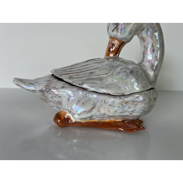 1980's Yoel Zidon Art Terracotta Glaze Swan Sculpture/Sold For Sale - Image 4 of 12