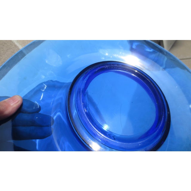 MCM Cobalt Glass Center Bowl For Sale In New York - Image 6 of 11