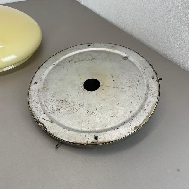 Large Modernist Art Deco Metal Plafoniere Flush Mount, France, 1920s For Sale - Image 13 of 18