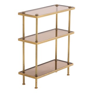 A French Brass and Glass 3-Tier Table, C. 1950 For Sale