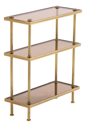 A French Brass and Glass 3-Tier Table, C. 1950