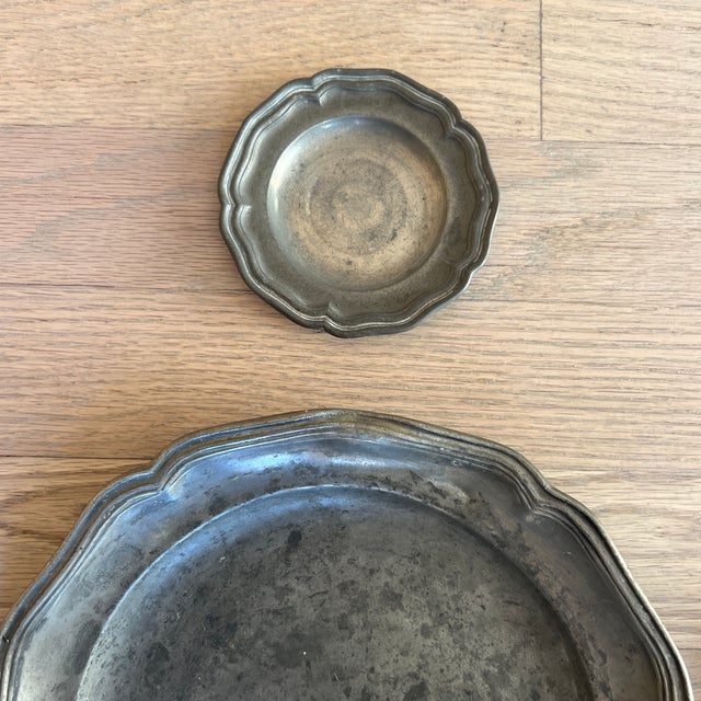 Antique English & American Pewter Coasters - Set of 6 For Sale - Image 10 of 11